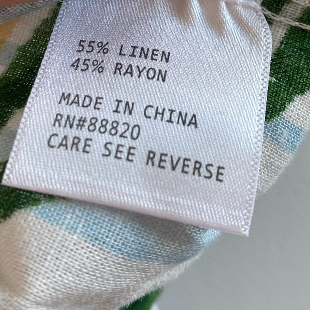 Calypso St. Barth Multicolor Striped Tropical Linen Blend Blouse Size Large New - Picture 8 of 8
